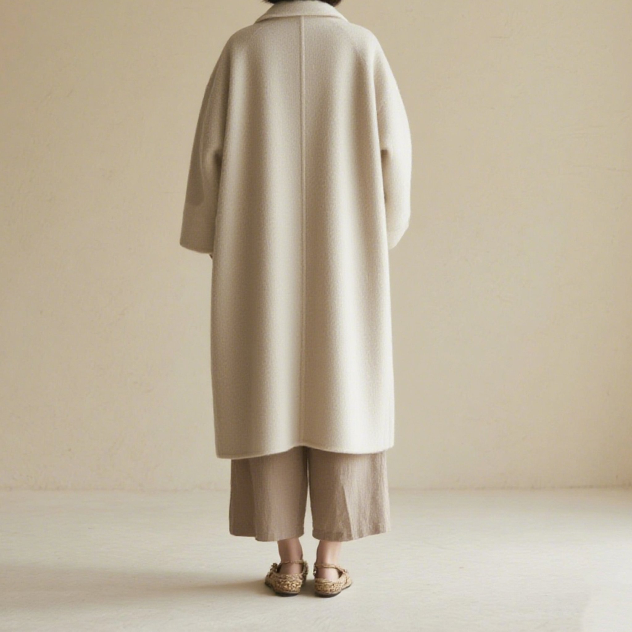 겨울용 따뜻한 롱코트 착용샷