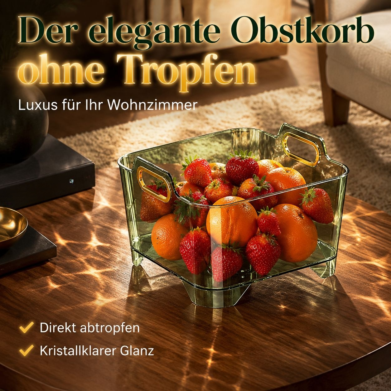 Multifunktionaler Obstkorb für das Wohnzimmer