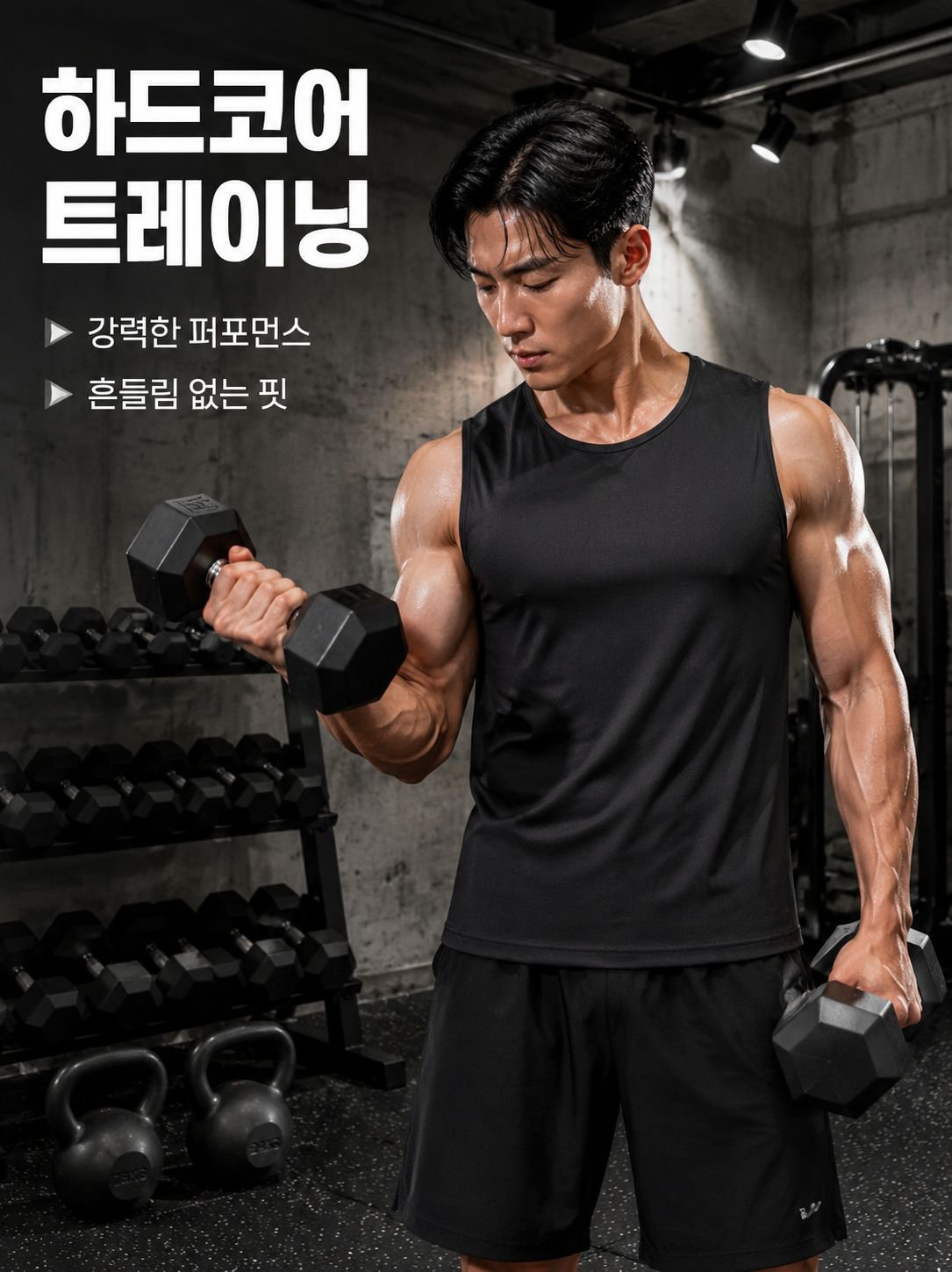 여름 통기성 피트니스 트레이닝 나시