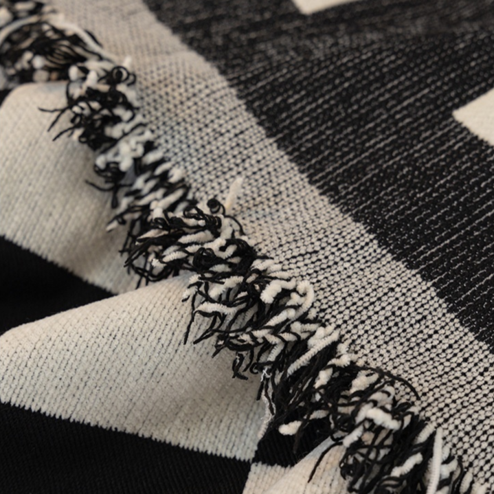 Black and White Checkered Sofa Cushion