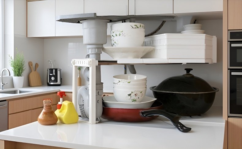 스테인리스 소재의 싱크대 선반