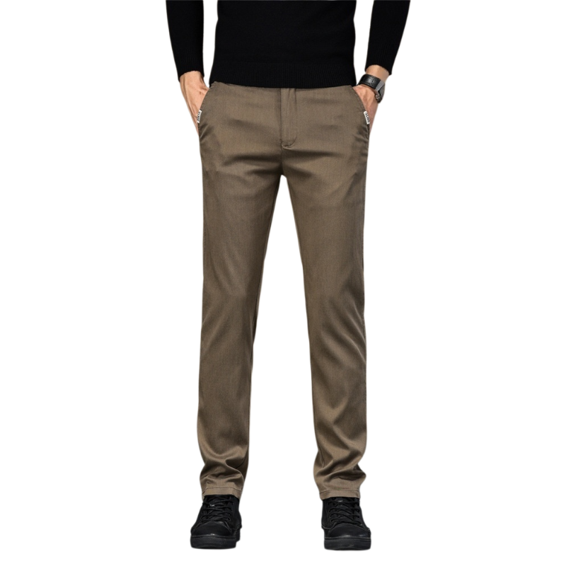 ビジネスカジュアル メンズ スリムストレートパンツ ストレッチ 春用