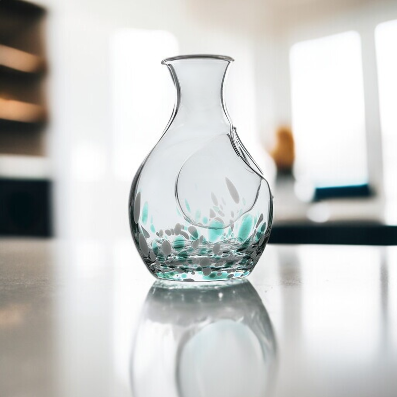 Kristallglas Sake-Set im japanischen Stil, 1 Topf und 2 Tassen, ideales Geschenk