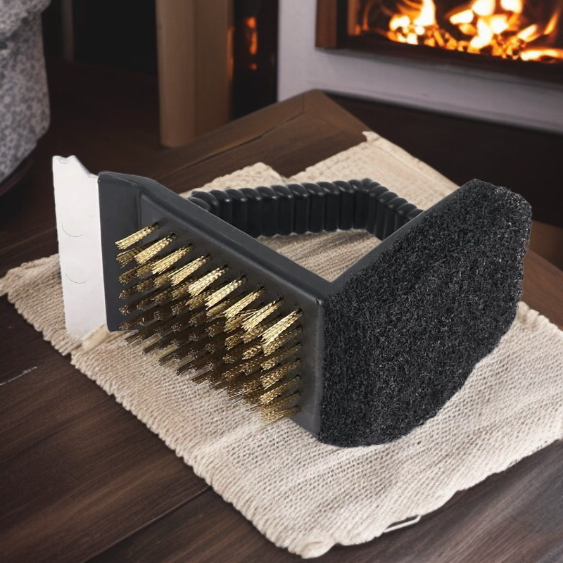 바베큐 브러쉬 직각 삼각 청소 브러쉬 브론즈 브러쉬 캠핑 및 야외 요리에 적합