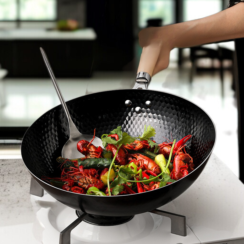 가정용 숙철 무코팅 볶음냄비 전통 가마냄비 무접착 후라이팬 후라이팬 무코팅 가마냄비 레인지