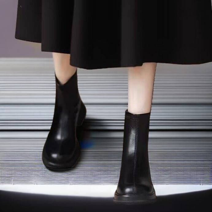 フリース裏地付きのスタイリッシュなアンクルブーツ