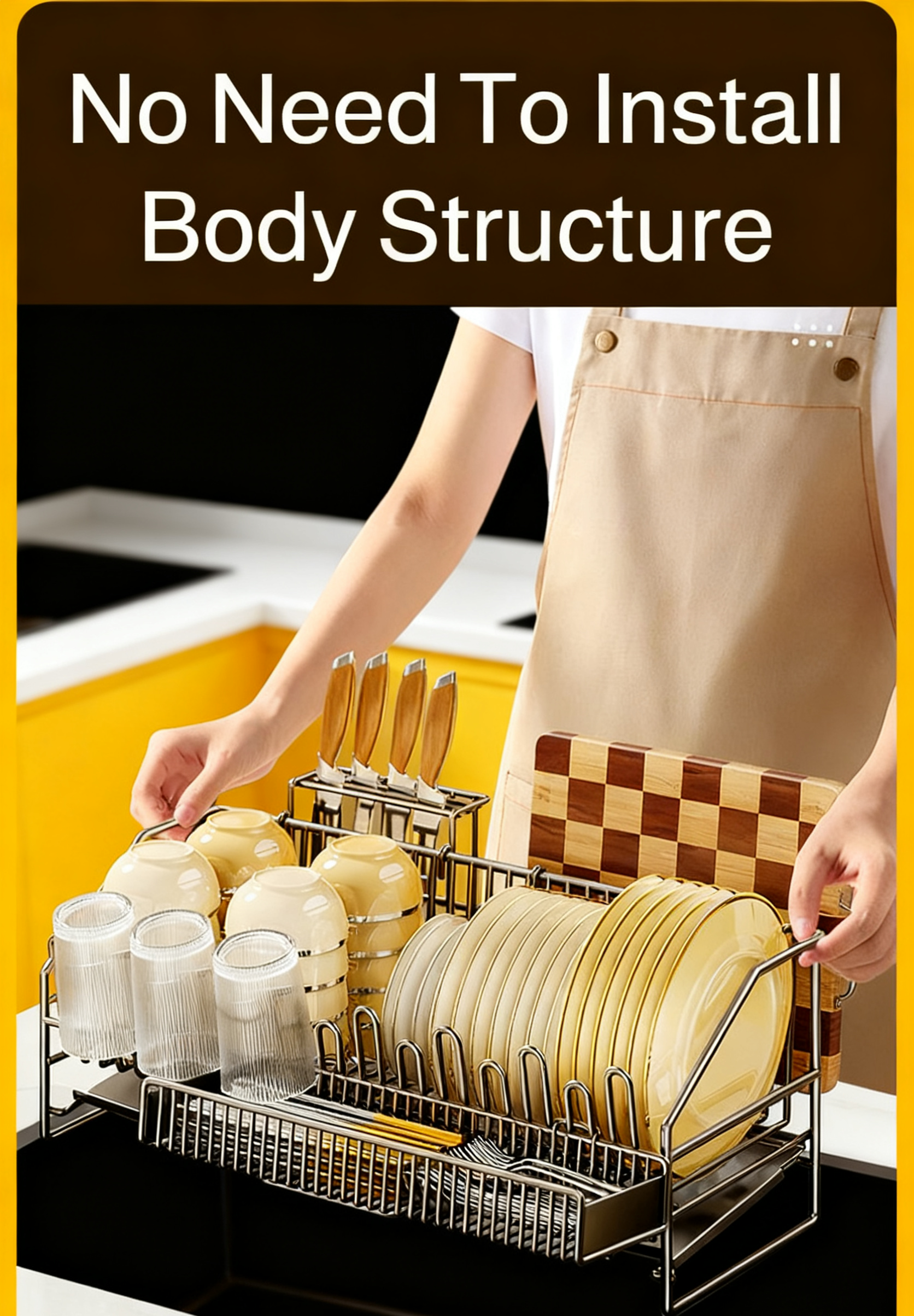 Easy-clean draining storage rack for kitchen