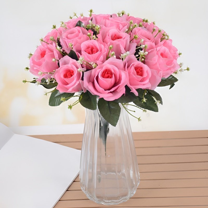 手作りのシルクのバラの花束