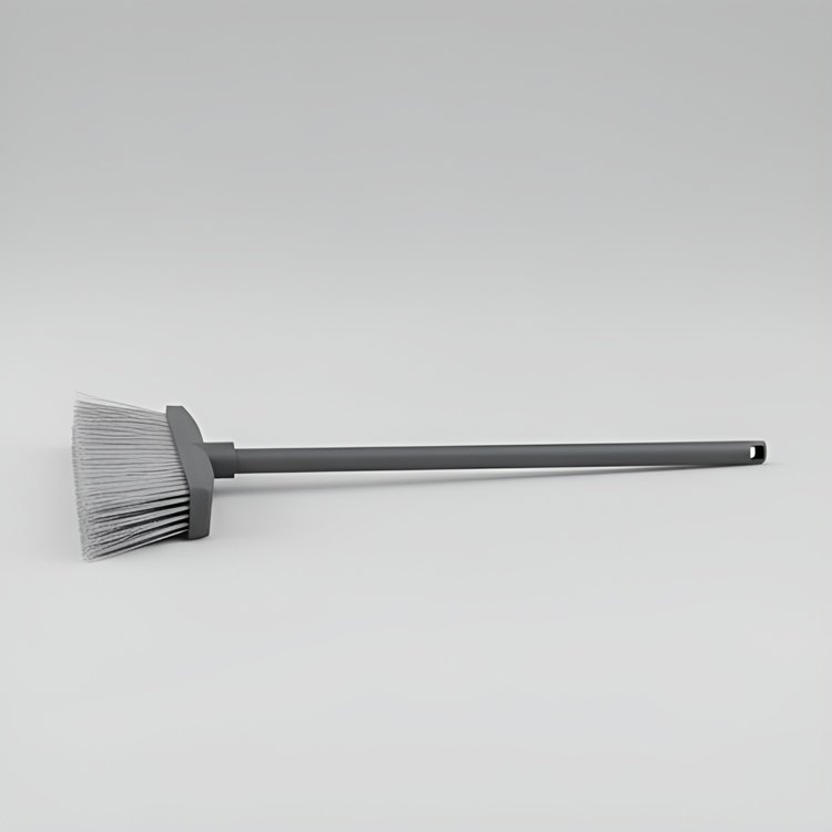 심플한 디자인의 회색 빗자루 세트