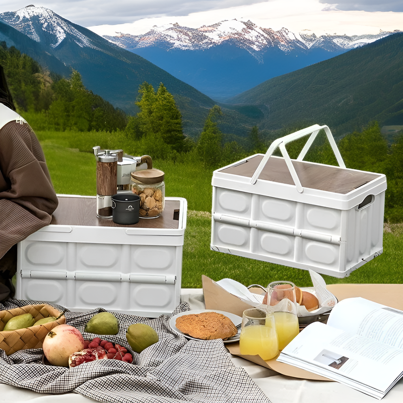 피크닉 폴딩 수납 바구니 휴대용 상자