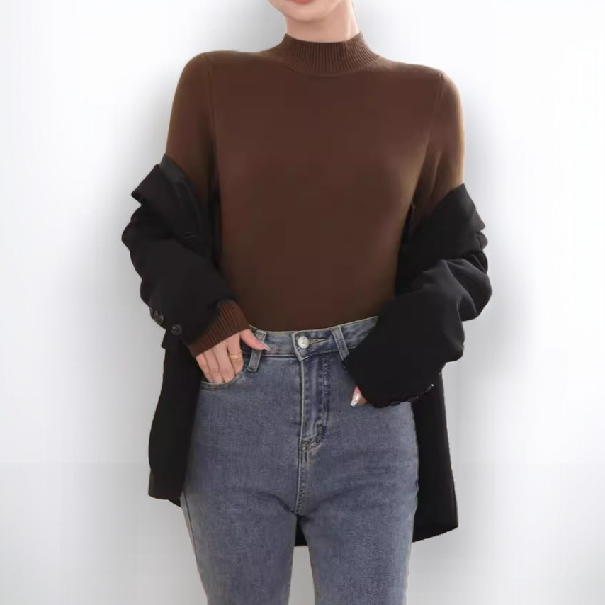 レディース ニットセーター 秋冬 ハイネック 裏起毛 厚手 プラスサイズ 暖かい