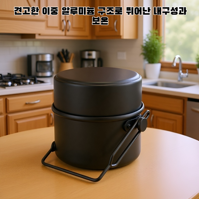 손잡이가 있는 이중 알루미늄 도시락통