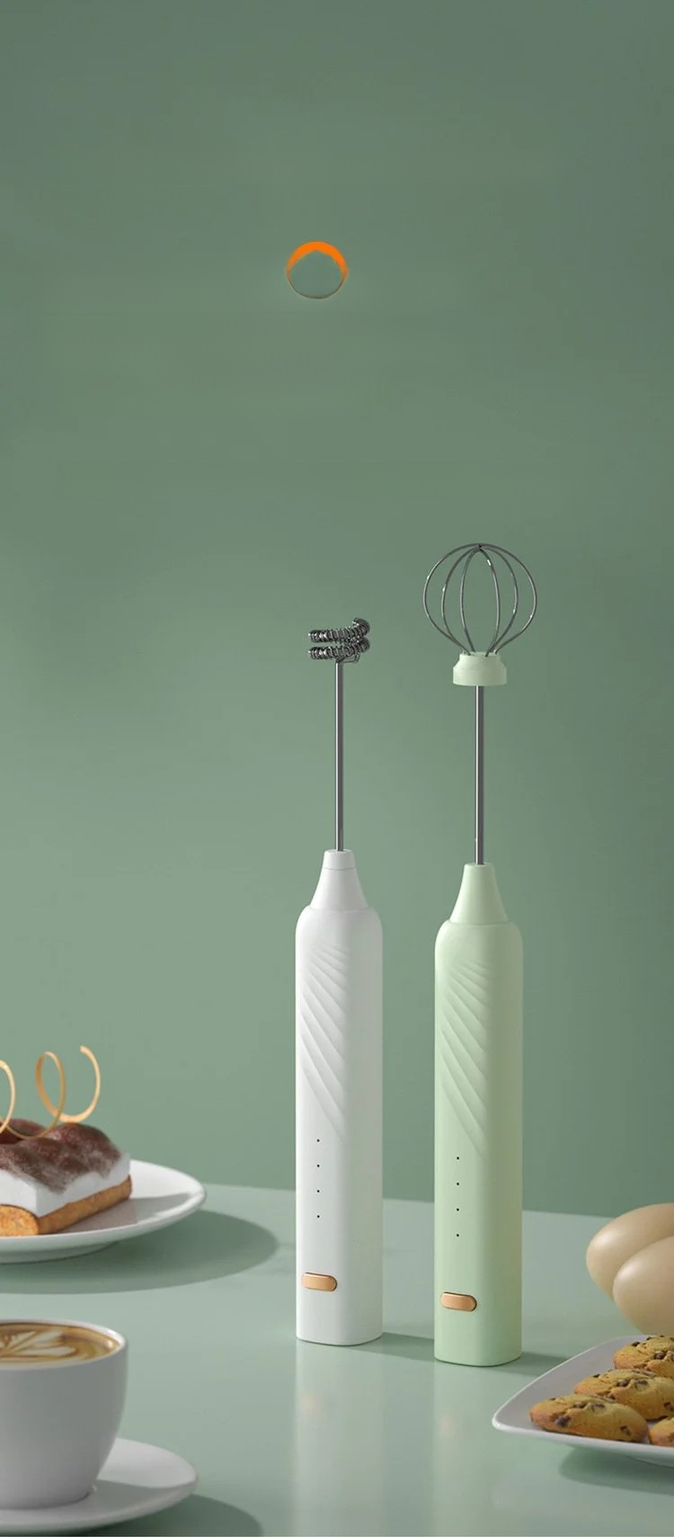 Espumador de leche inalámbrico con acabado moderno y mango ergonómico