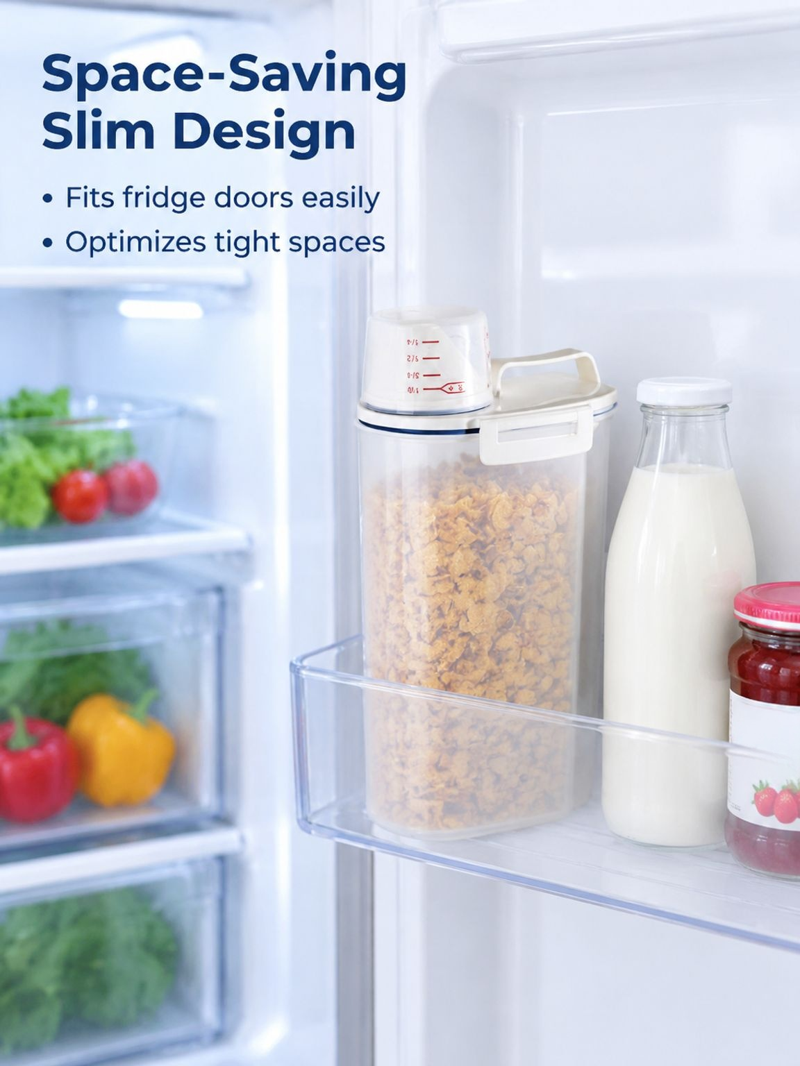 Five-compartment grain container for convenient everyday storage