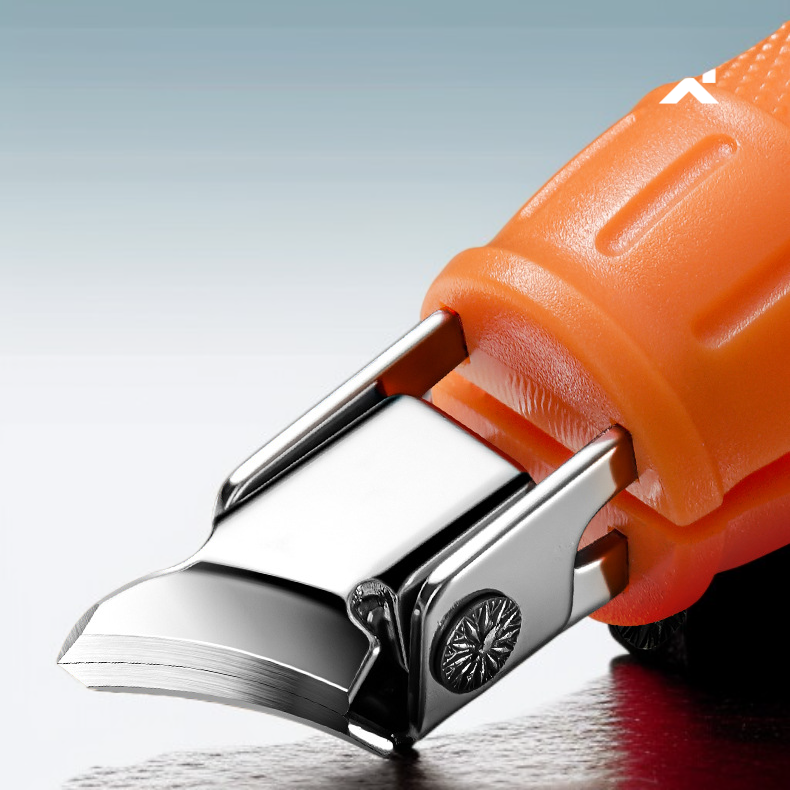 Cortaúñas de gran apertura antisalpicaduras para manicura, afilado