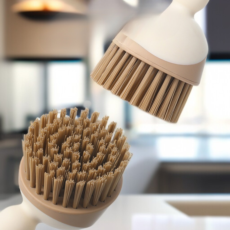 Cepillo de limpieza multiusos para ollas con mango largo, no daña la superficie