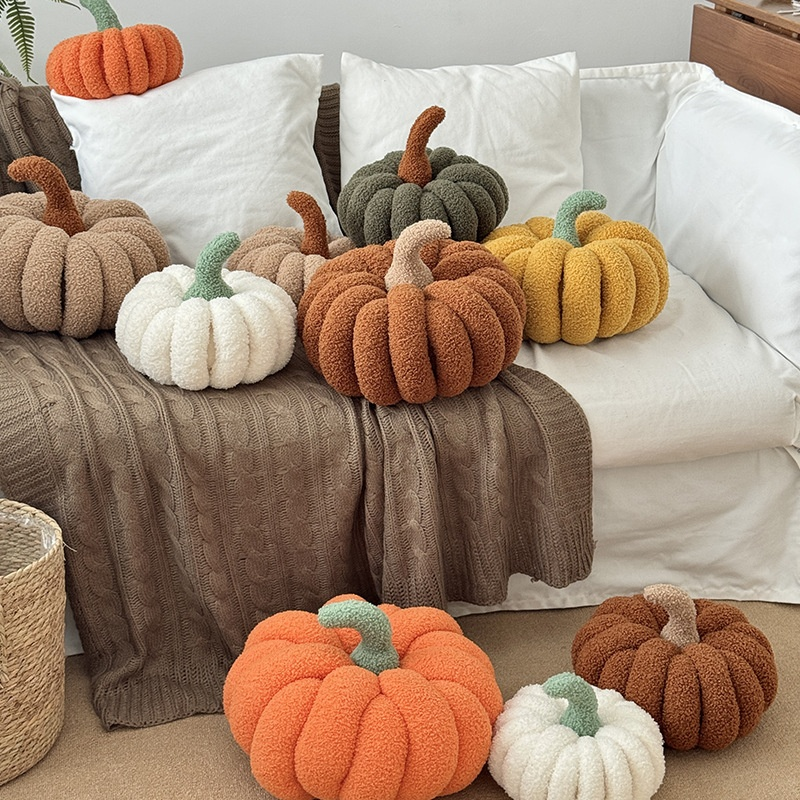 Cute Pumpkin Plush Throw Pillow Halloween Decor