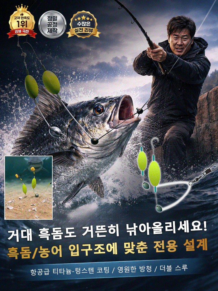 【바닥 걸림 작별, 효과적으로 입질률 상승】조절 필요 없는 바닥 방지 이중 바늘