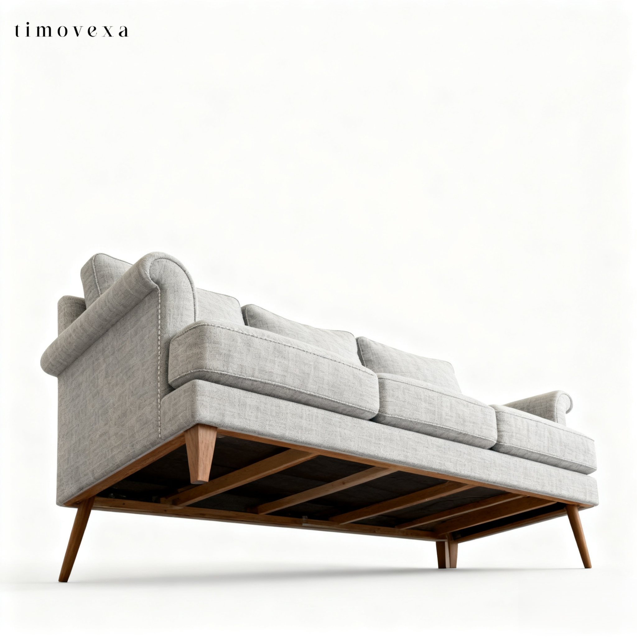 심플한 디자인의 퍼프 소파 거실 배치