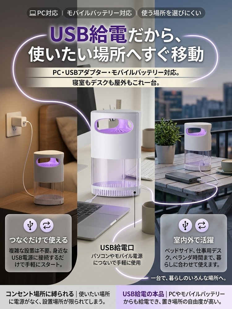 蚊よけ蚊取りライト
