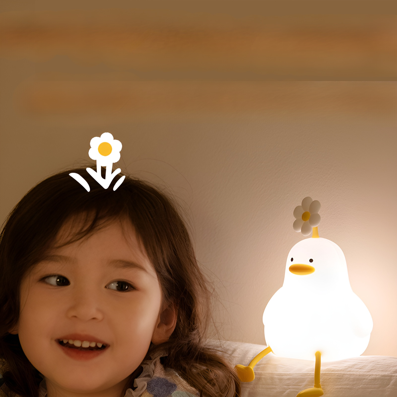 Blume ente schlaf mit kleine nachtlicht bett mit induktion kinder geburtstag geschenk pat lampe leuc