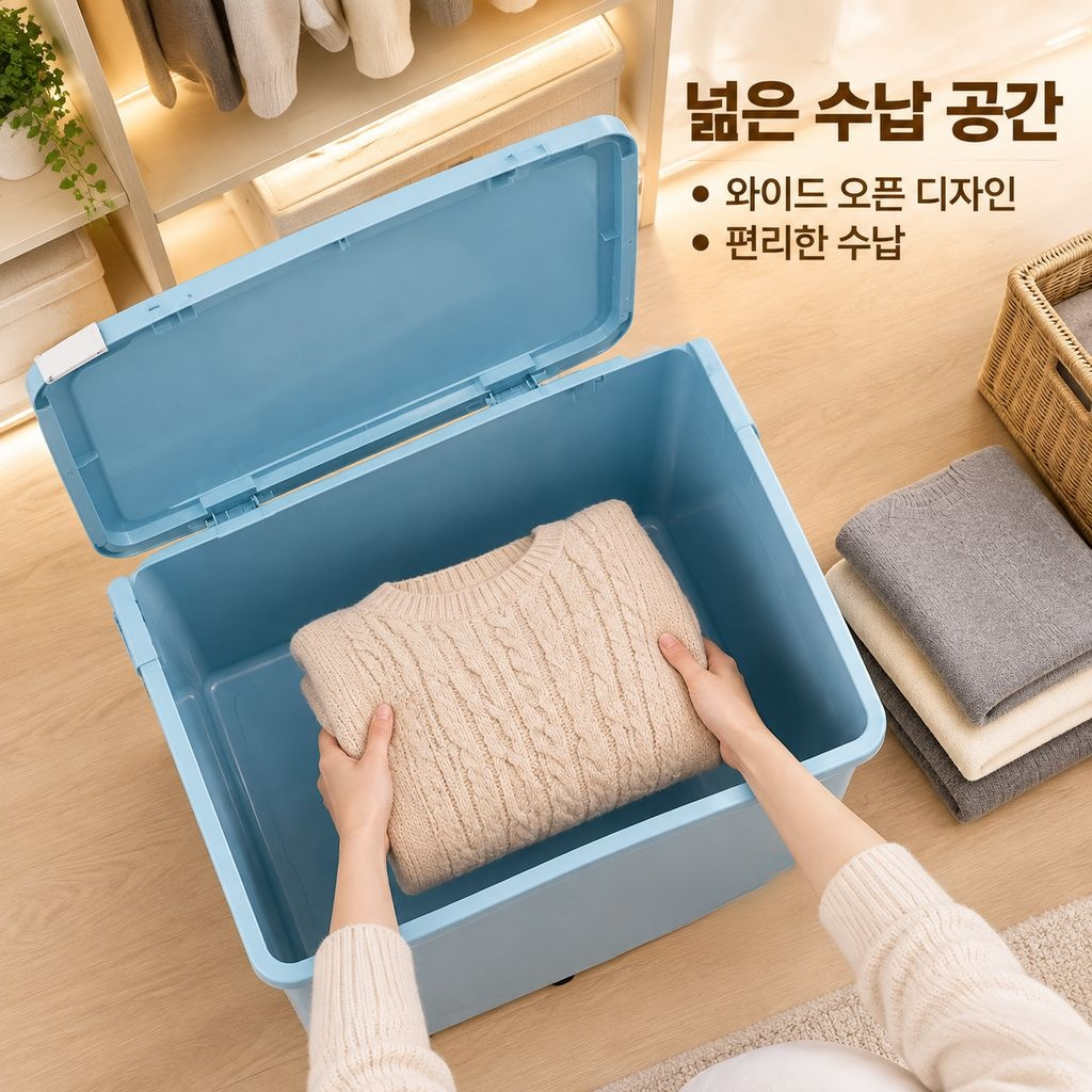 다기능 플라스틱 정리함 대용량 가정용 수납박스 의류 장난감 차량용