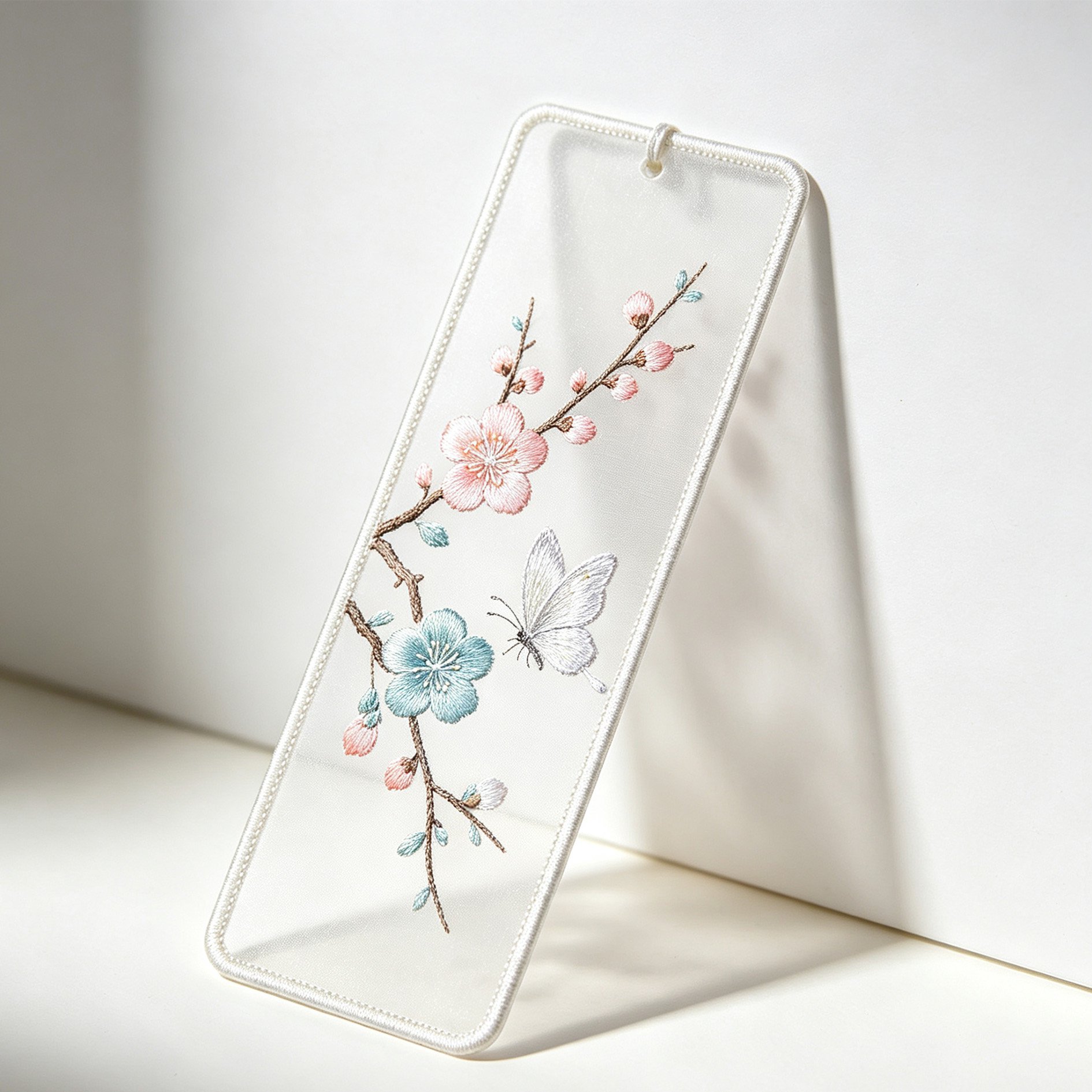 Elegant Chinese double-sided embroidered bookmark for books