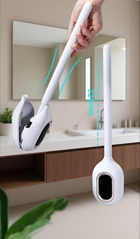 Detalle del mango antideslizante del cepillo de baño