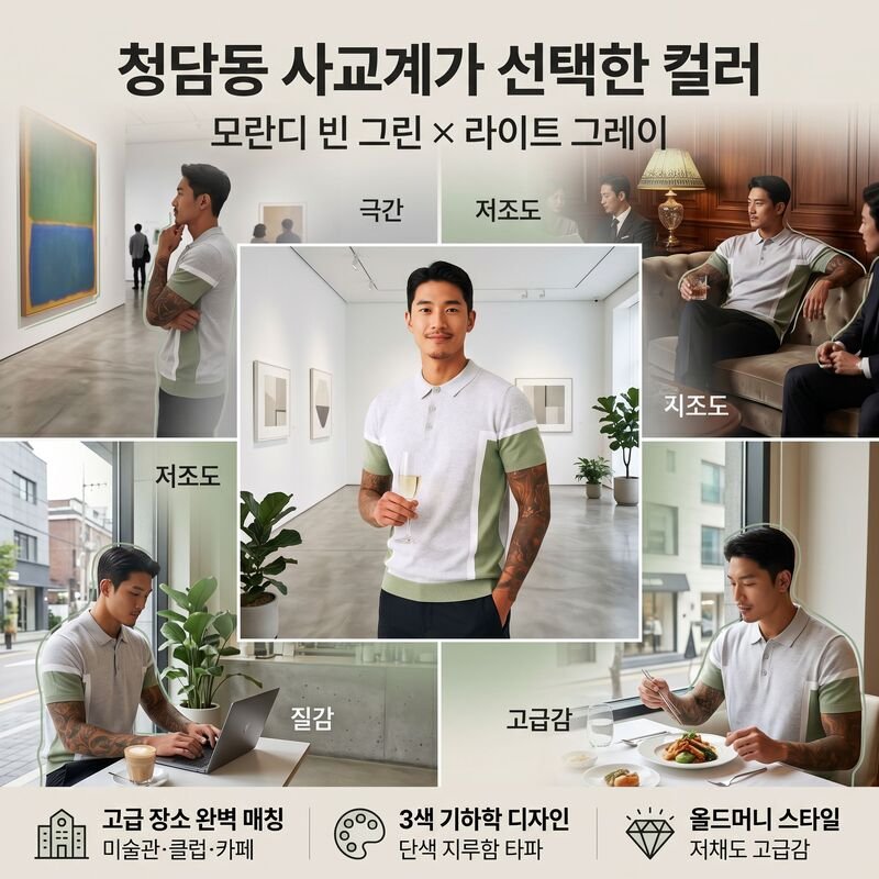 남성 유럽·미국 스타일 블루 반팔 폴로셔츠 BK0006