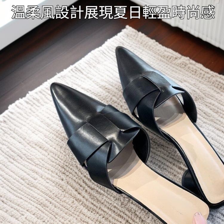 溫柔風夏季軟底低跟拖鞋