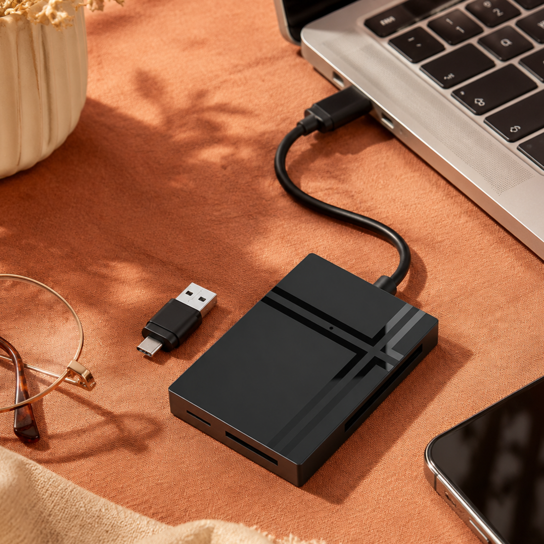 USB3.0 5-in-1 Kartenleser Type-C Multifunktion CF/SD/TF/MS/M2 gleichzeitiges Lesen