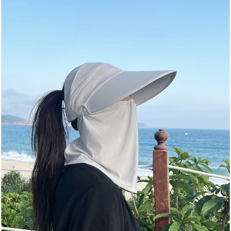 UV-Protective Ice Silk Face Veil Hat