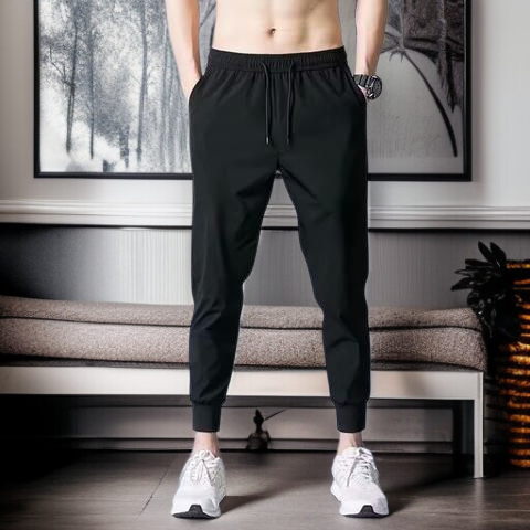 メンズスポーツパンツ メンズ春ストレートレッグパンツ ブラック メンズワークパンツ