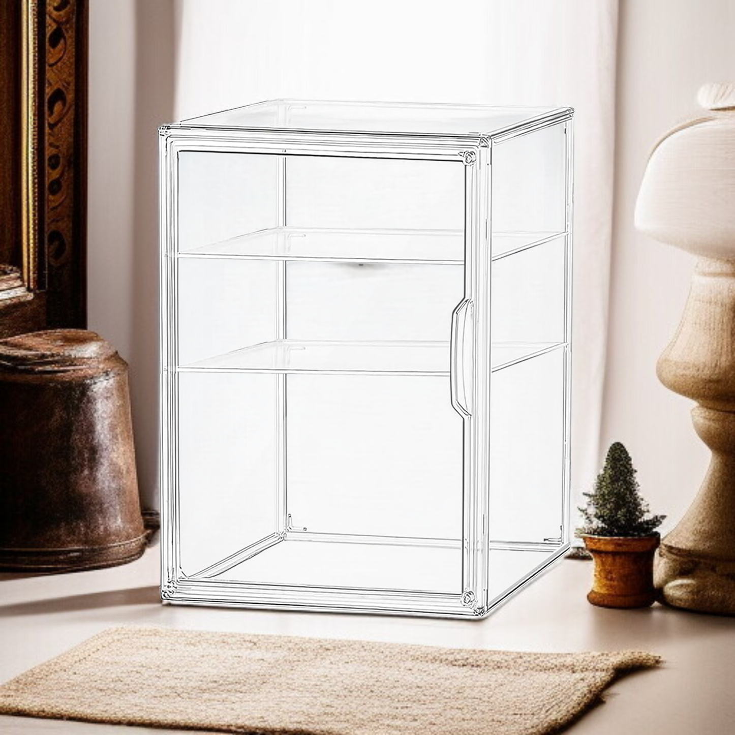 Acrylic Transparent Display Box Figure Collection Box Middle Plate 2 Pieces