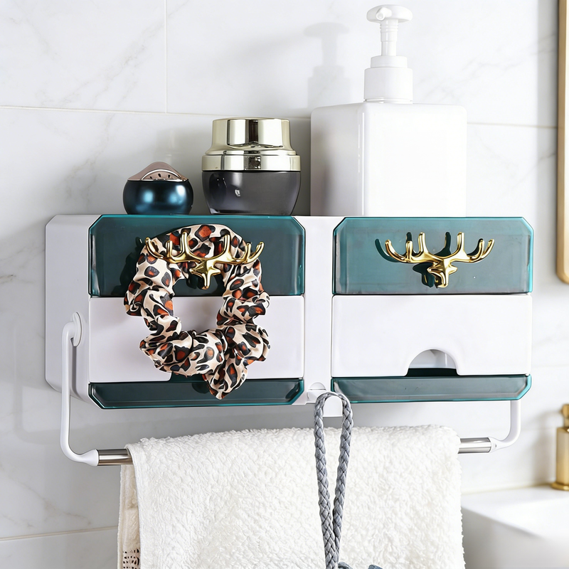 壁掛け引き出し付き石鹸収納ケース シンプルバスルーム整理用品