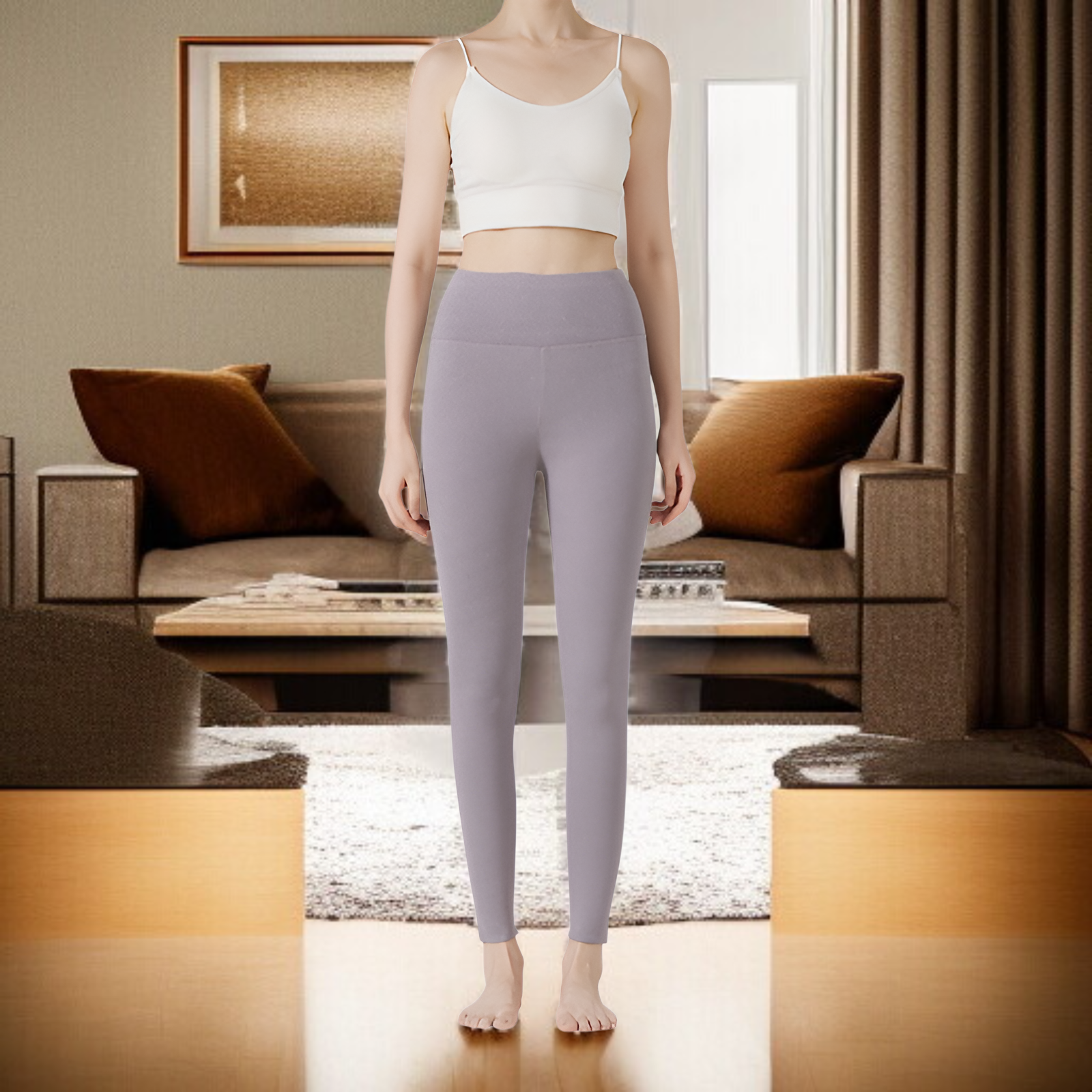 レディースハイウエストレギンス、プラスサイズ、秋冬に最適、高弾力、軽い圧力、ボディシェイプ効果、両面起毛、暖かい、防寒、快適、通気性、自己発熱、シームレス、スリミング、サーマルパンツ。