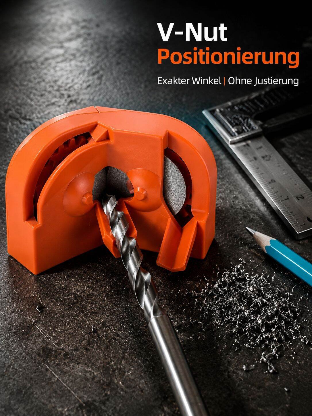 Bohrerschleifmaschine mit verschiedenen Bohrergrößen