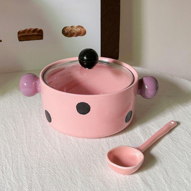 Cuenco de cerámica de doble asa