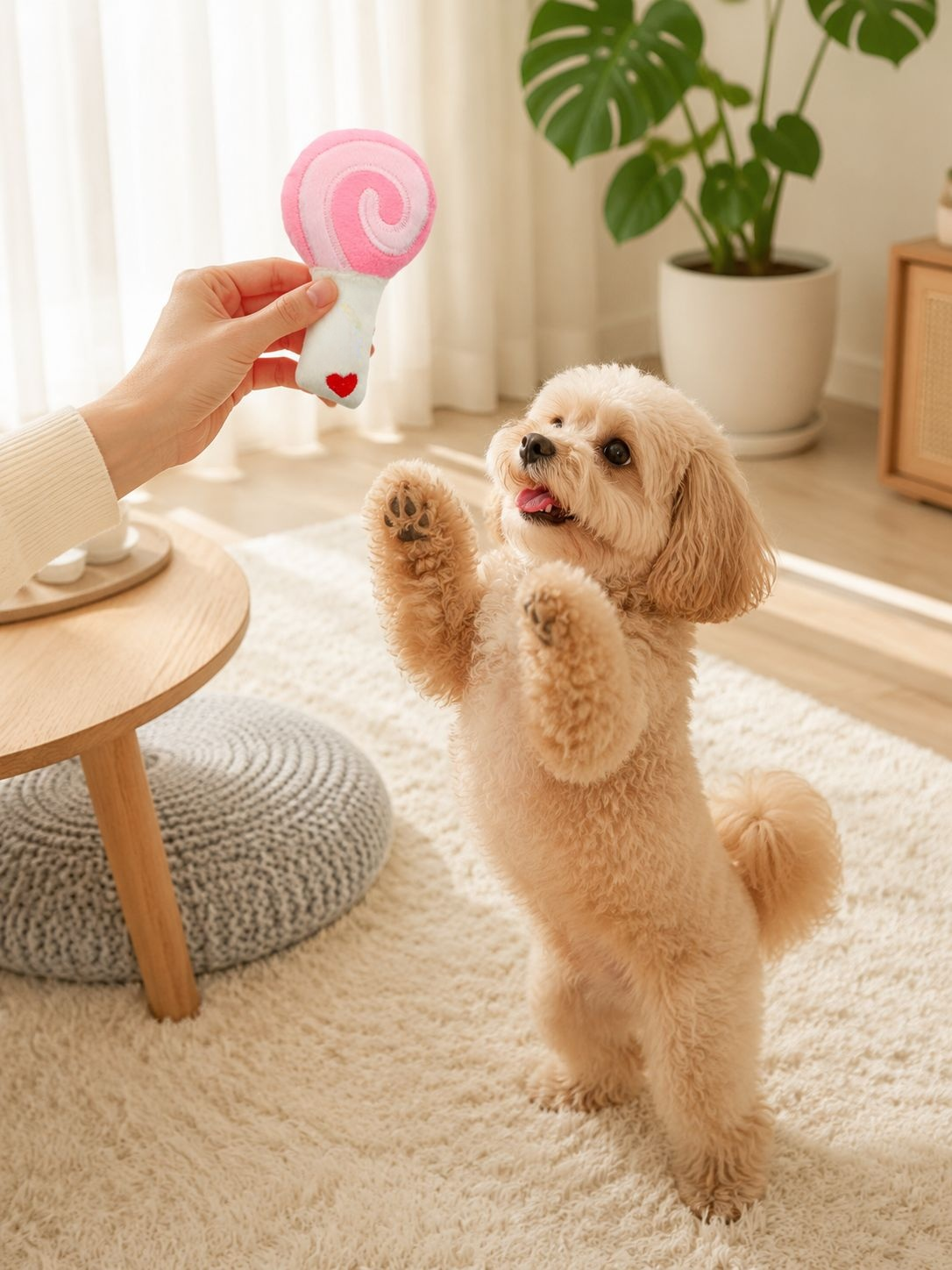 ロリポップ型のデザインが可愛い犬用おもちゃ