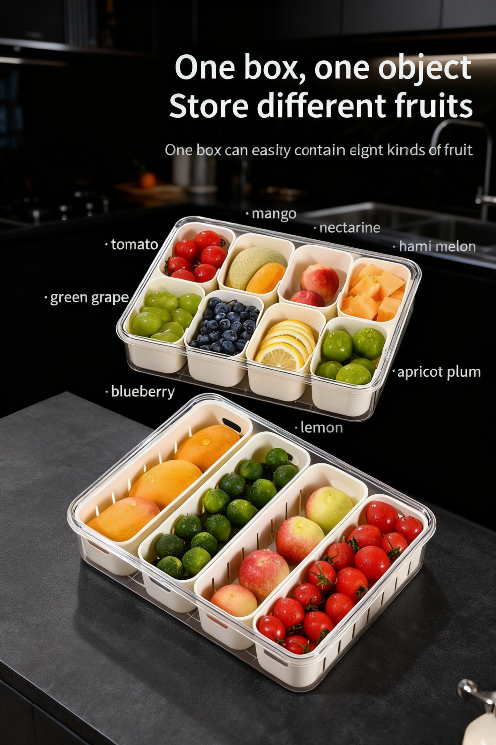 Airtight heart-shaped lunch box for salads and fruits