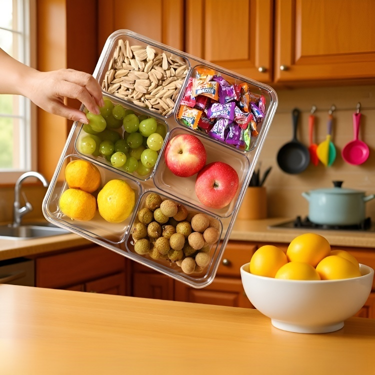 여러 칸으로 나뉜 냉장고/냉동고 보관함