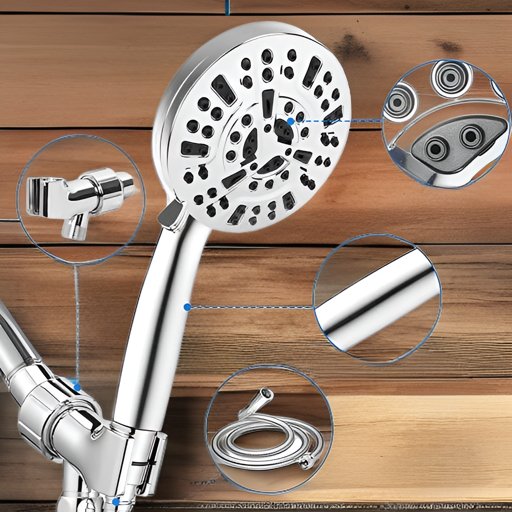 Siebenstufige Doppel-Sprühpistole mit Wasserauslass und Druckduschkopfdüse