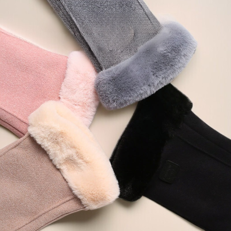  여성용 두꺼운 보온 플러시 장갑