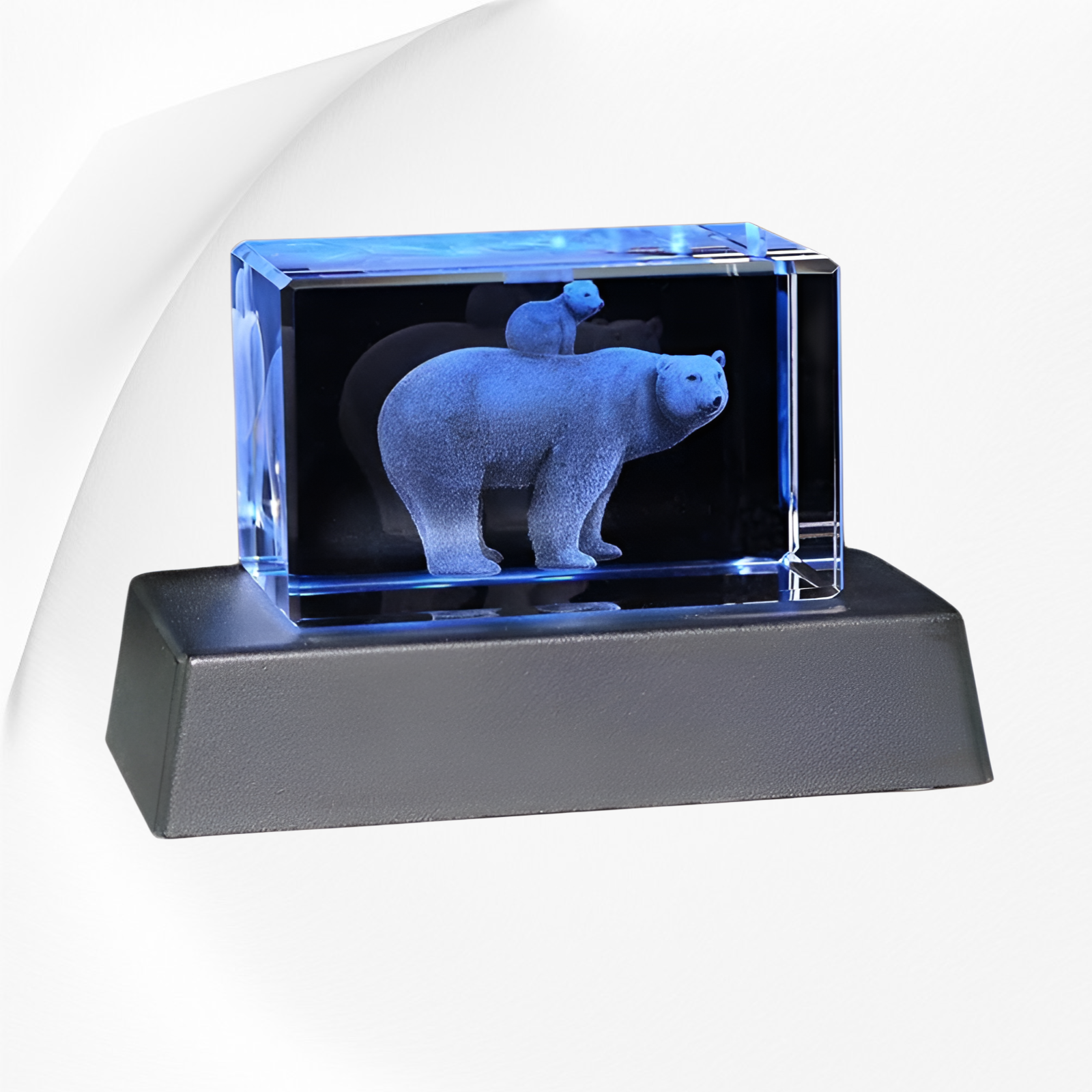 3D grabado en cristal lámpara nocturna pequeña 