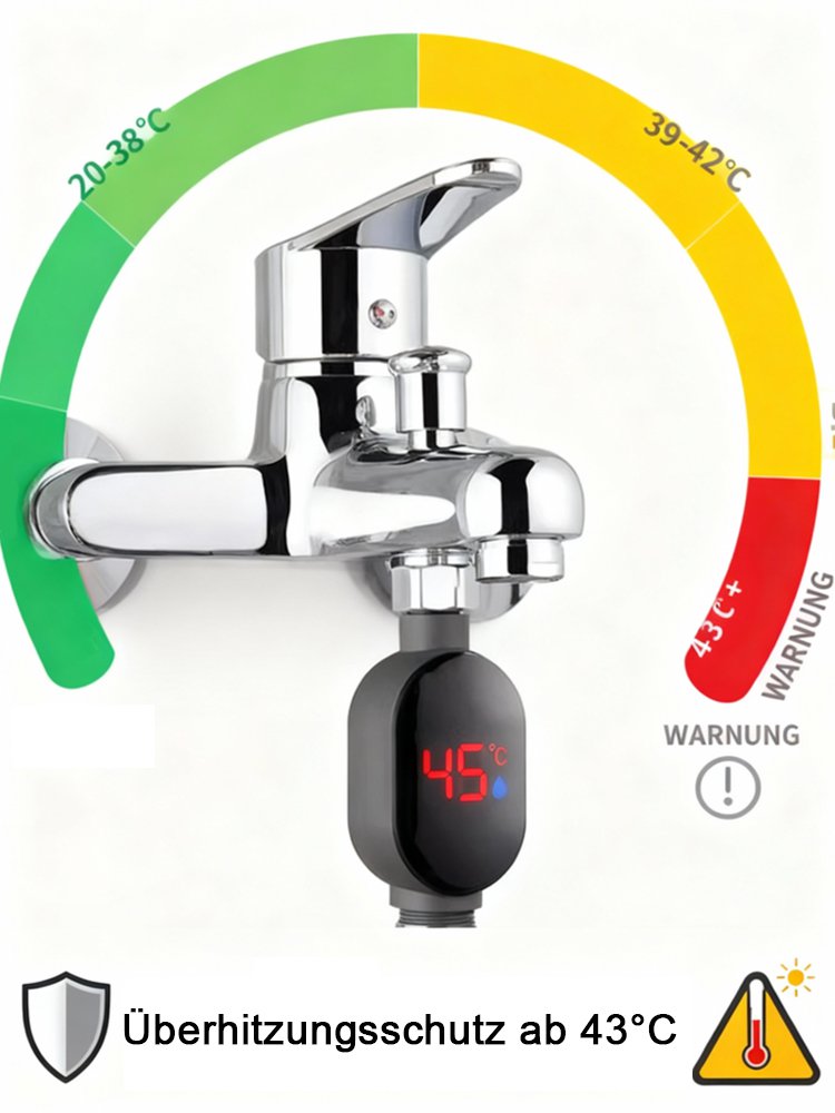 Intelligentes Duschthermometer mit wasserdichter Anzeige