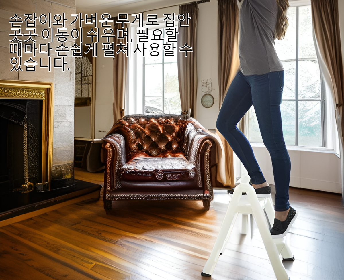 가정용 접이식 2단 스툴 전체 모습