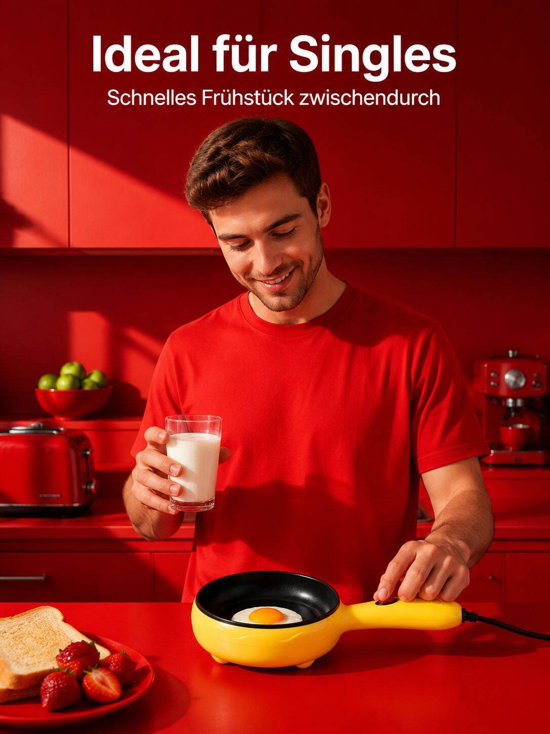 Mini-Eierkocher und Antihaft-Bratpfanne für den Hausgebrauch