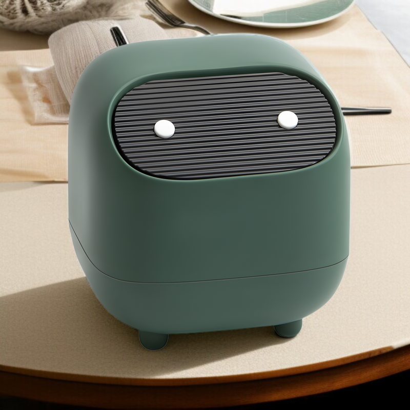 デスクトップゴミ箱 オフィス用 蓋付き プッシュ式 ミニ収納ボックス