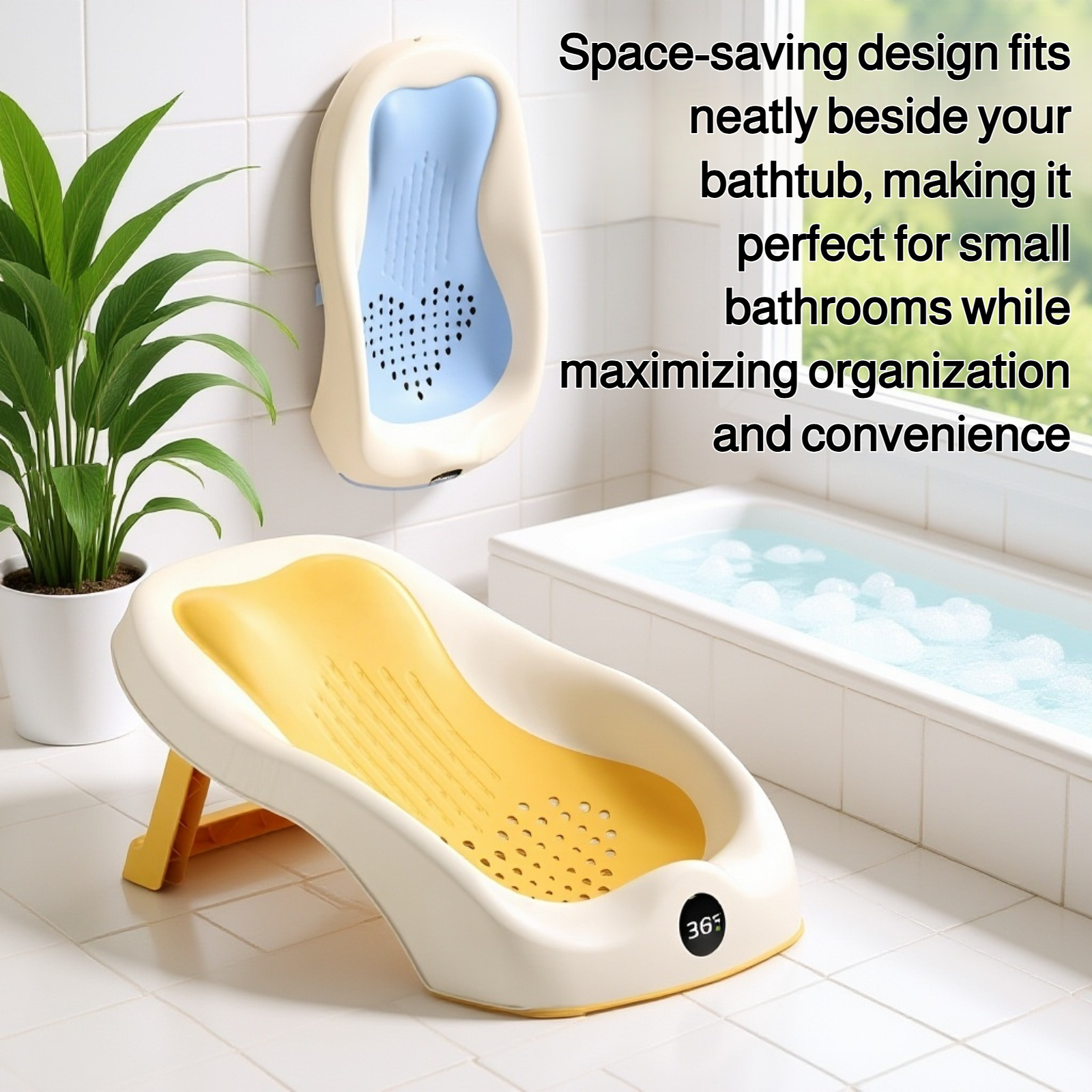 Babybadewannenregal for easy baby bath organization