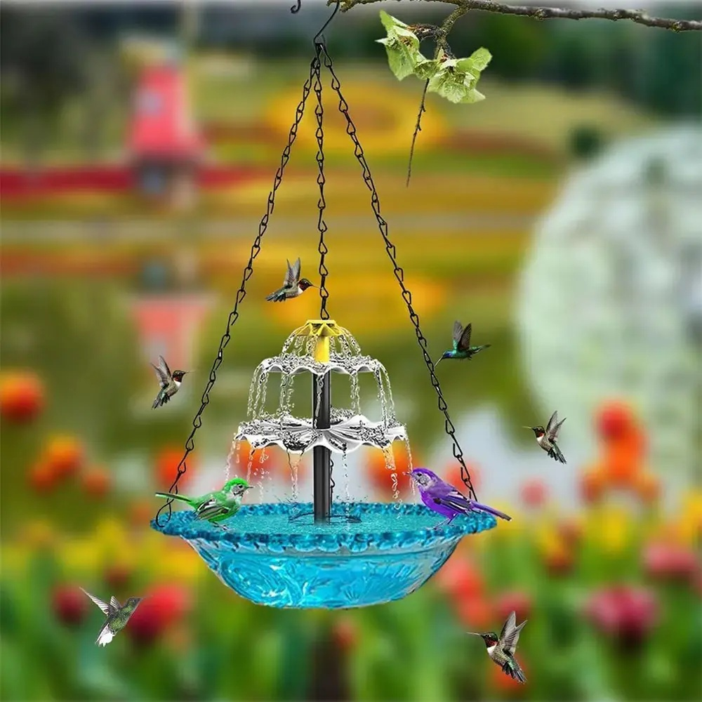 Hanging Outdoor Bird Feeder Decorative Bath Basin, Balcony Garden Hummingbird Feeder